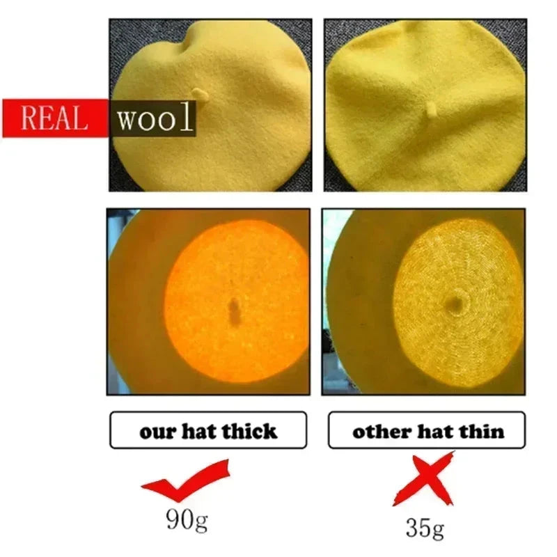 New Multi-color Wool Thick Berets Winter Autumn Artist GlowCart