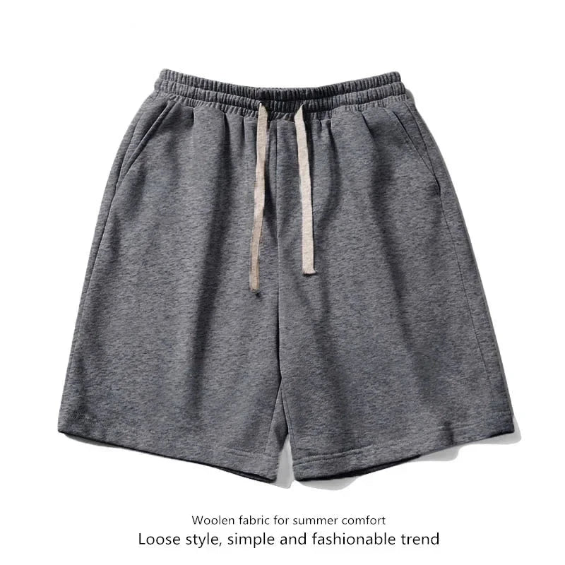 Men's Athletic Shorts Summer Workout Loose Fit Plain Black GlowCart