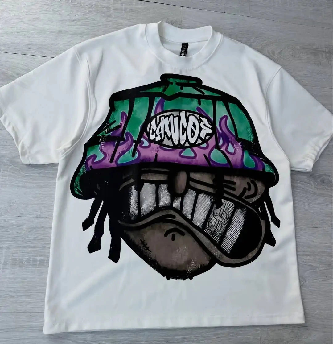 Y2k Harajuku streetwear men and women short sleeved fashion GlowCart