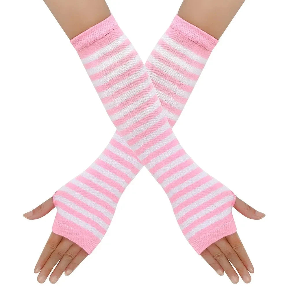 Warmer Knitted Long Fingerless Gloves Elbow Mittens GlowCart