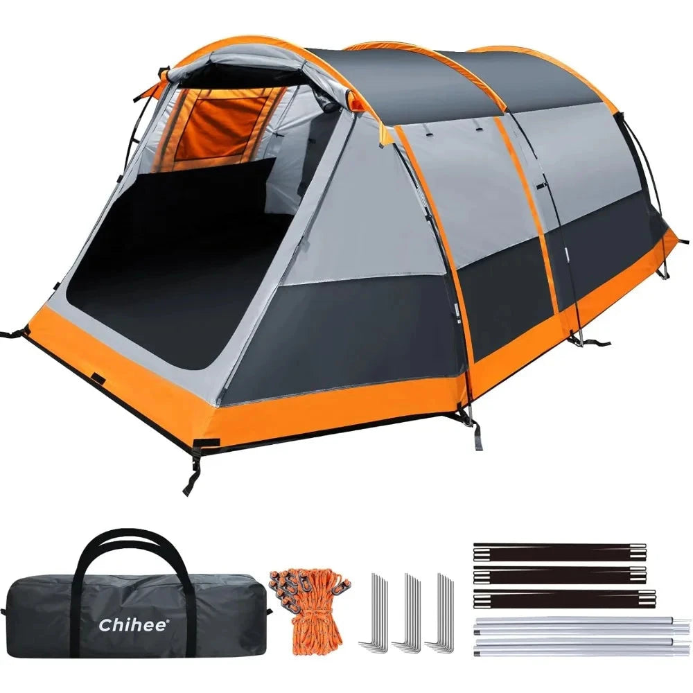Camping Tents Tunnel Tent 4 Person Family Tents with 2 Doors GlowCart