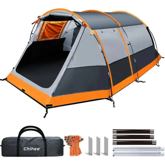 Camping Tents Tunnel Tent 4 Person Family Tents with 2 Doors GlowCart