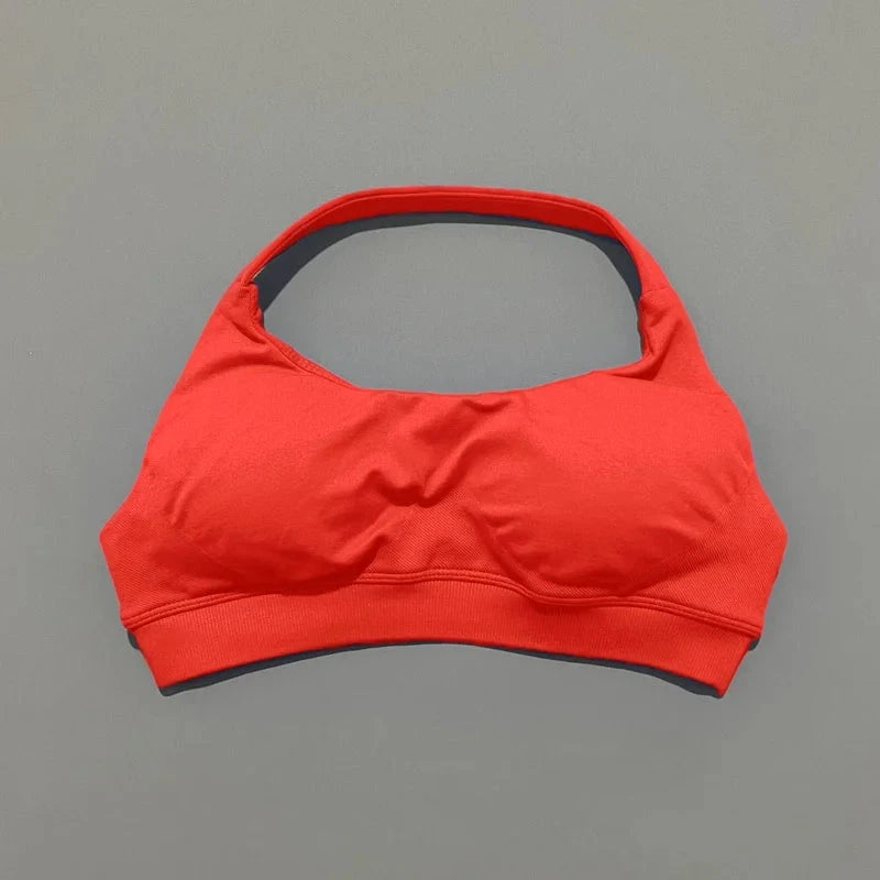 HISTELLO Impact Sports Bra Women Seamless Halter Clothes Push-up Vest Brassiere Gym Top Backless Yoga Workout Running Underwear GlowCart