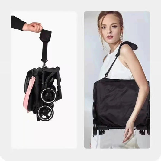 2025 New Simple Boarding Baby Stroller Four-wheel Shock Absorption Lightweight Ultra-small Foldable Baby Stroller GlowCart