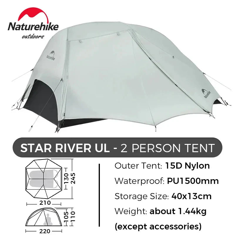 Naturehike Camping Tent Star River UL 2 People Tent 15D GlowCart