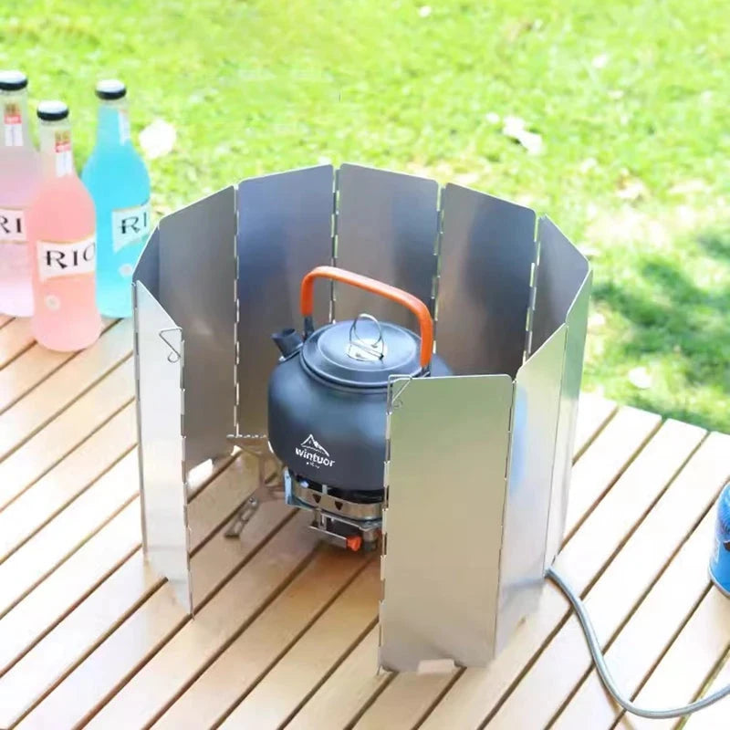 Stainless Steel Foldable Gas Stove Windshield 12/14/16 GlowCart