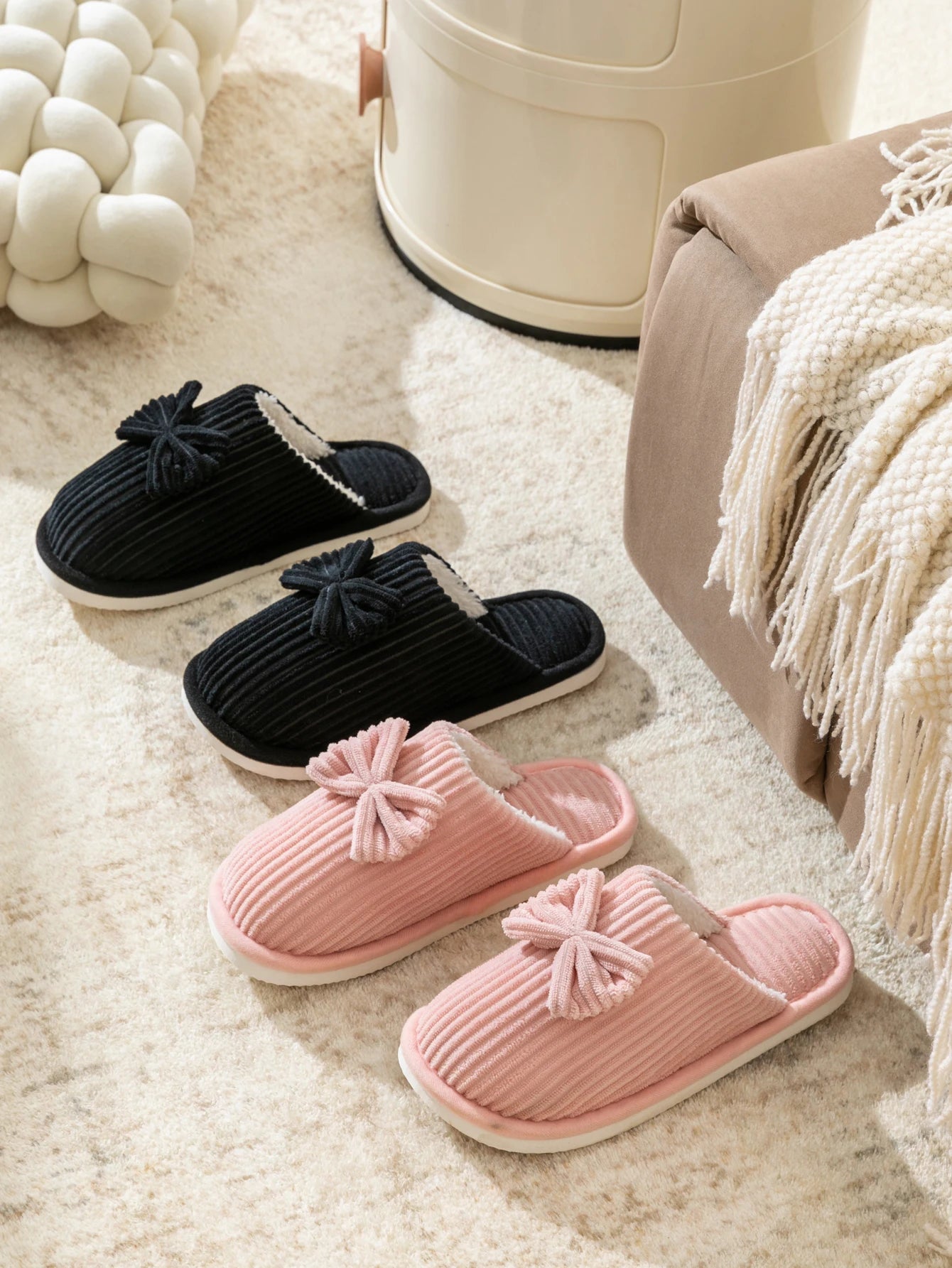 Fashion Women's Bow Slippers Fall/Winter Indoor Bedroom