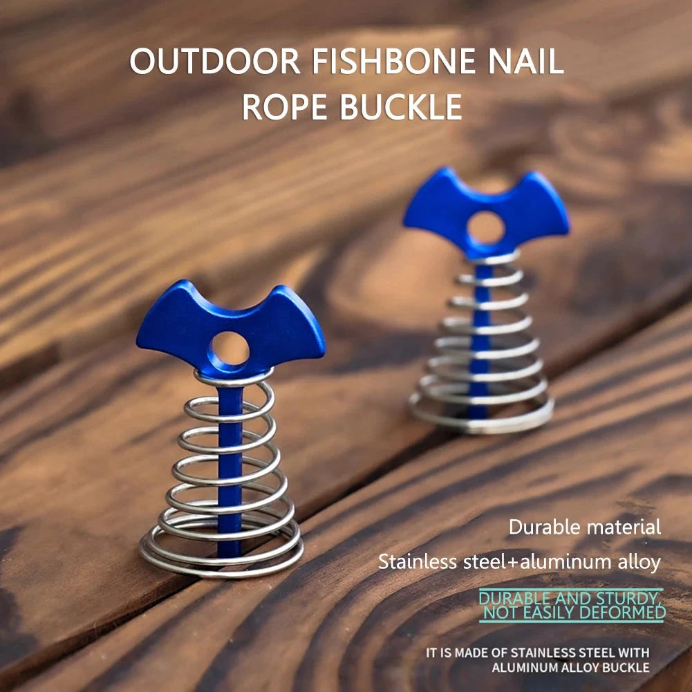 1/5Pcs Adjustable Plank Floor Spring Fishbone Anchor Tent GlowCart