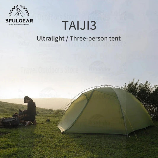 3F UL GEAR Taiji3 Camping Tent Nylon 3 Multi-Person Portable GlowCart