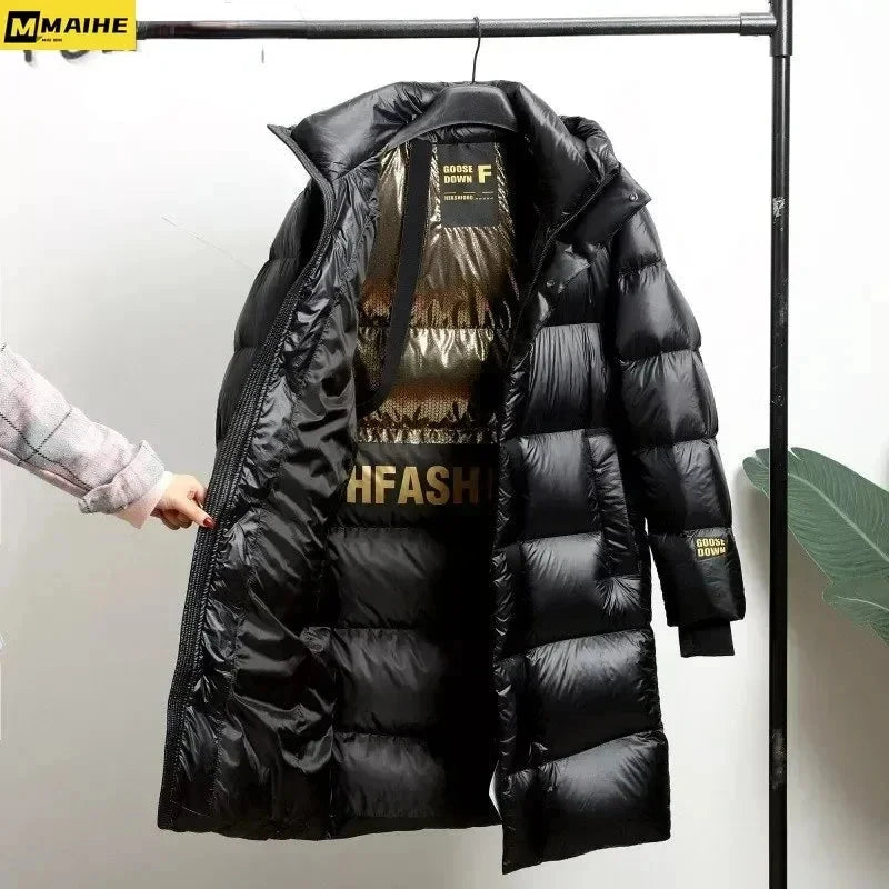 -30 ℃ Cold-proof Long Down Jacket Men's Light Luxury Black GlowCart