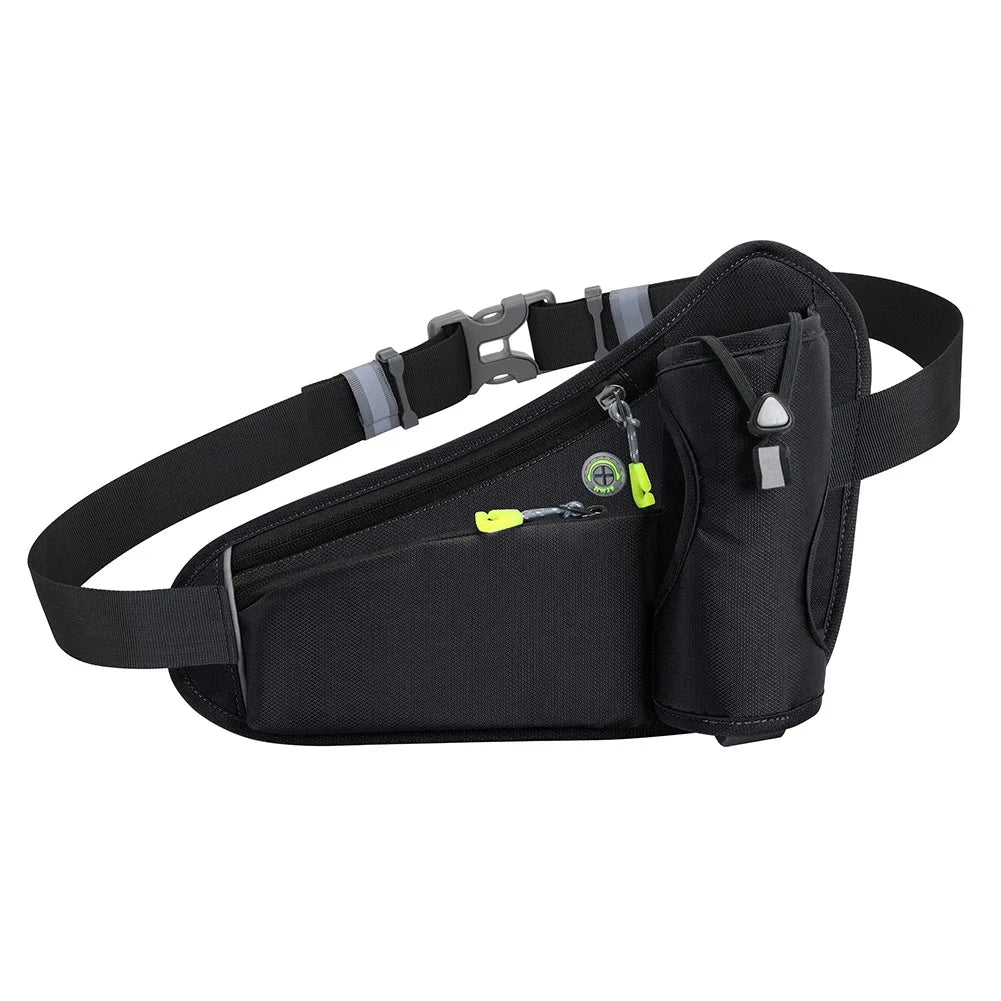 Sport Waist Pack Large Capacity Hydration Belt Pack Multifunction Water Bottle Holder Bag Waterproof for Running Cycling GlowCart