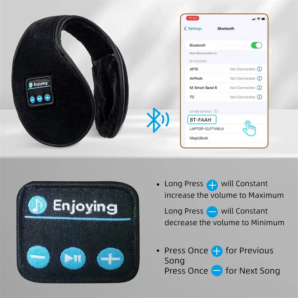 Wireless Ear muffs Bluetooth Headphones Earmuffs Winter GlowCart