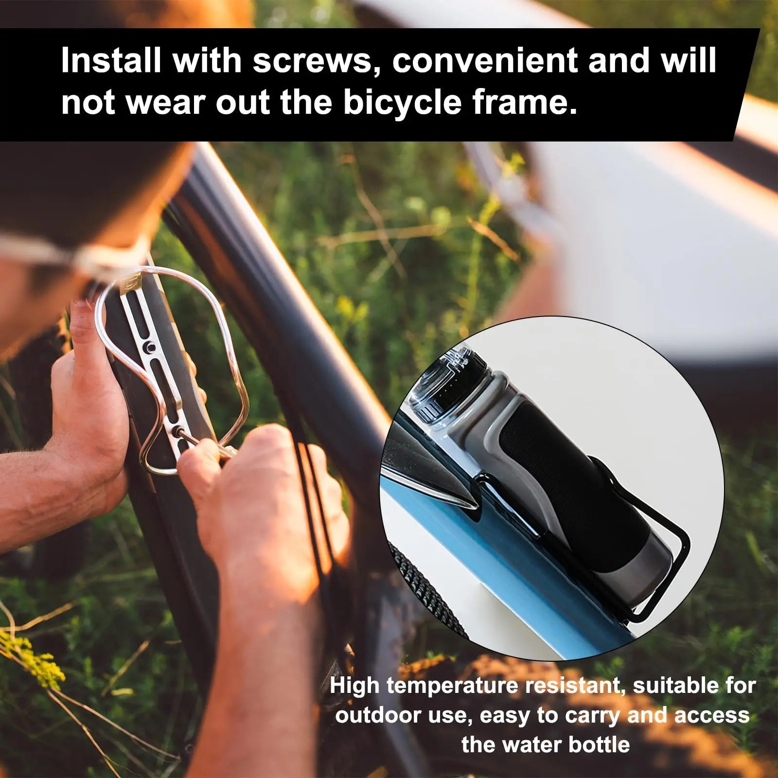 Aluminium alloy bicycle bottle cage, classic mountain bike accessories, bicycle bottle cage, bicycle bottle holder GlowCart