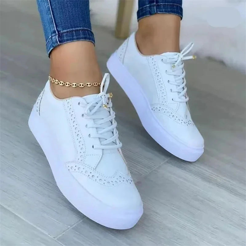 2024 New Women's Low-top Vulcanized Shoes Round Toe Casual GlowCart