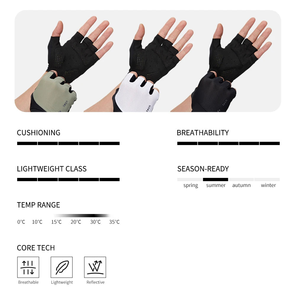 GRC half-finger cycling gloves men's and women's non-slip shock-absorbing breathable summer cycling gloves fingerless sports fit GlowCart