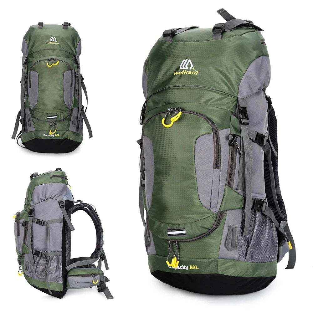 60L Waterproof Hiking Backpack Camping Mountain Climbing GlowCart
