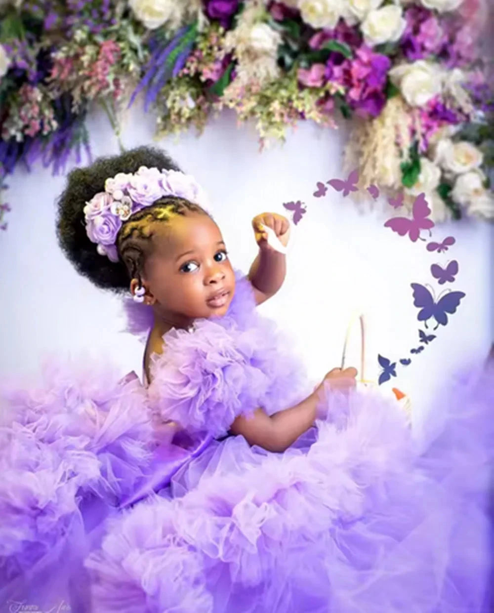 Lavender Girls Birthday Party Dresses Customized Ruffles GlowCart