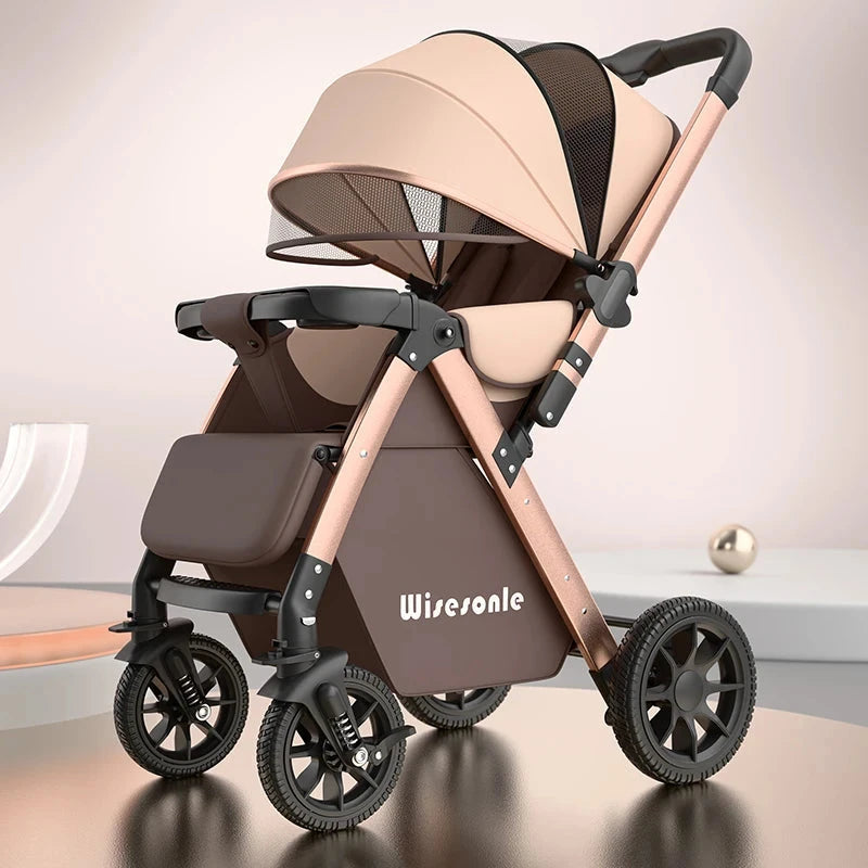 Upgraded Baby Strollers can Sit and Lie Down High Landscape Lightweight Folding Two-way Stroller Children Stroller GlowCart