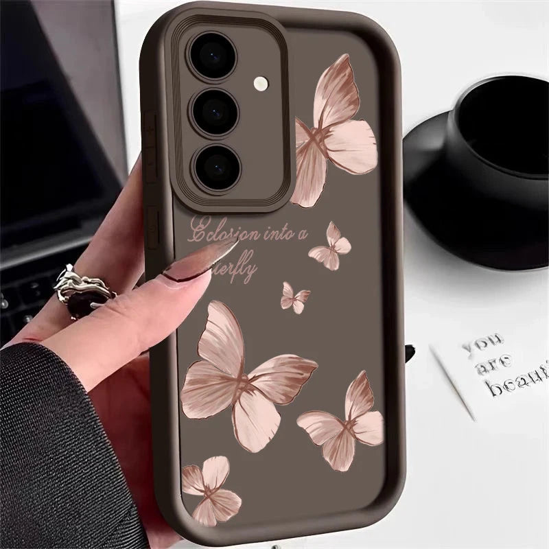 Gold Butterfly Soft TPU Case For Samsung Galaxy A55 A17 A54 GlowCart