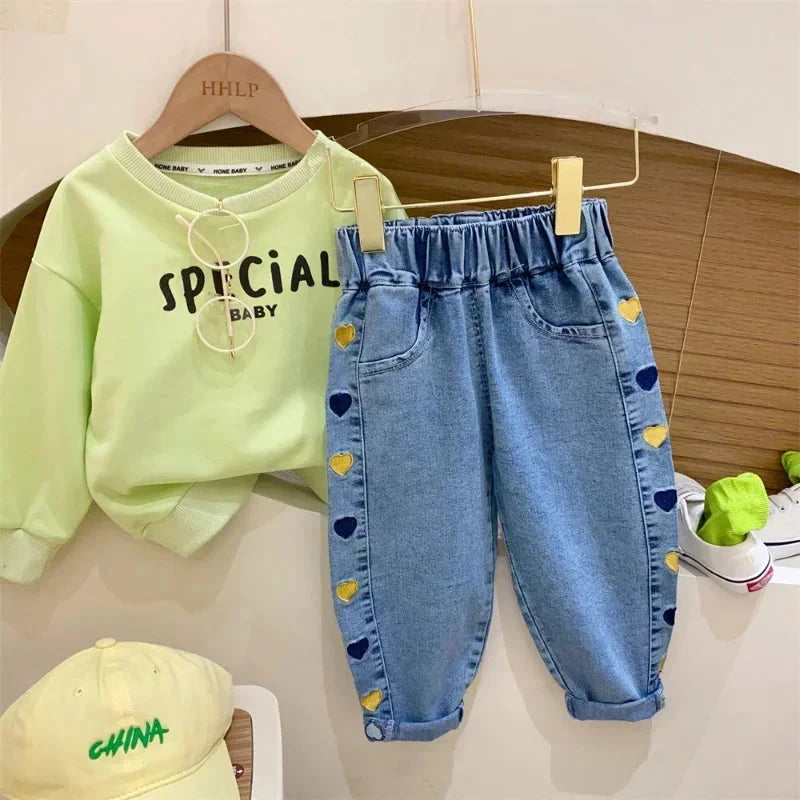 Ambroidered Flower Girl Jeans Baby Boy Kids Jeans Girl Pants Daduhey Wide Leg Pants Harem Trousers Clothes Bottoms GlowCart
