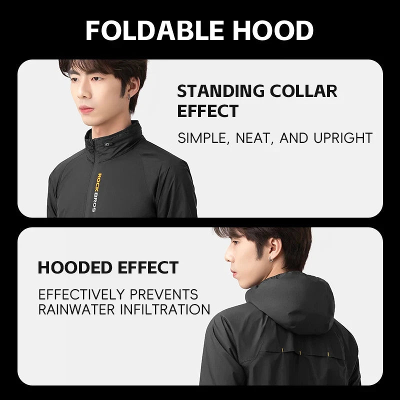 ROCKBROS Raincoat Cycling Waterproof Jacket Lightweight GlowCart