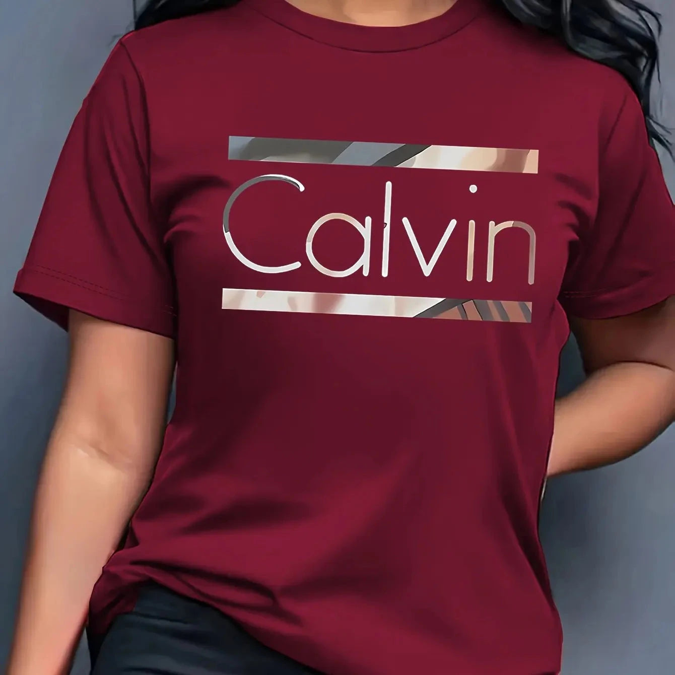 Women's Summer 100% Cotton Fashion Casual Calvin Letter GlowCart