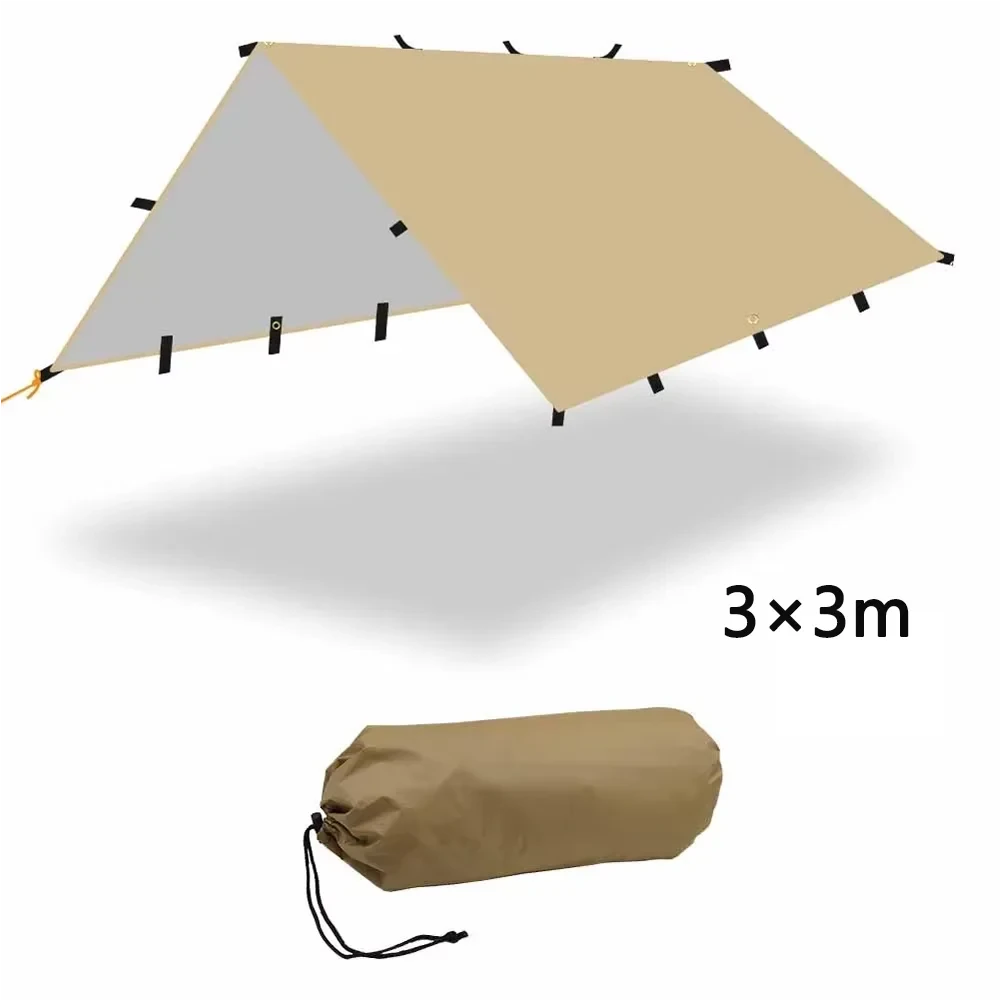 TARKA Camping Tent Tarp 3×3m/4x4m Tourist Picnic Survival GlowCart