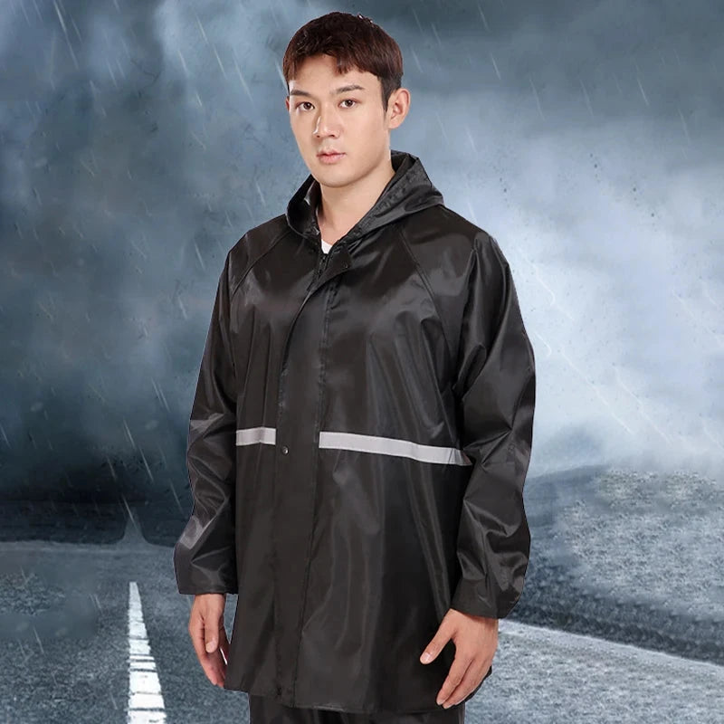 2pcs Hooded Coat & Pant Rain Suit For Women Men Outdoor GlowCart