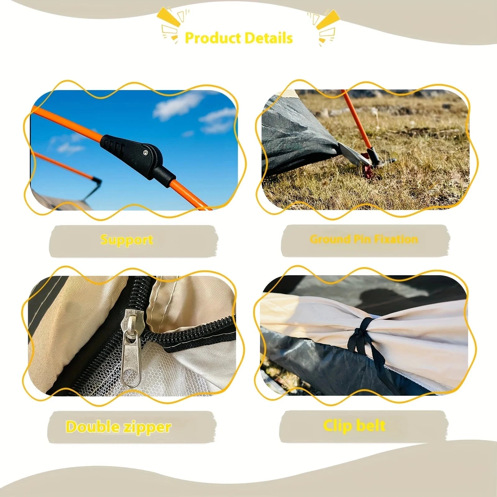 Silver Outdoor Automatic Quick-opening Tent, Camping GlowCart