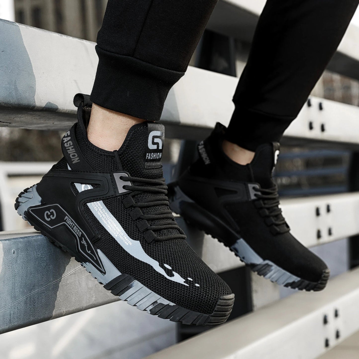 Steel Toe Anti-smash  Anti-Puncture Safety Shoes Men Lightweight Slip Resistant Work Shoes Comfortable Breathable Work Boots Men GlowCart