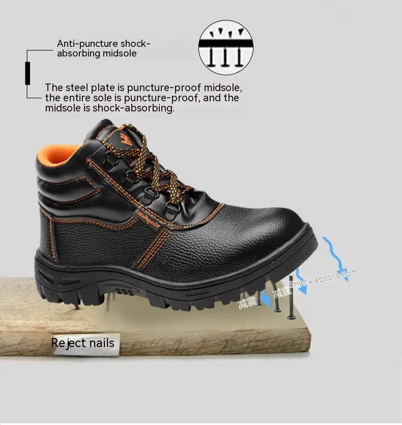 Wear-resisting Men Work Safety Boots Anti-smash