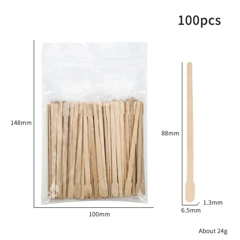 50/100/200PCS Disposable Wood Stick Beauty Spatulas Log Hair GlowCart