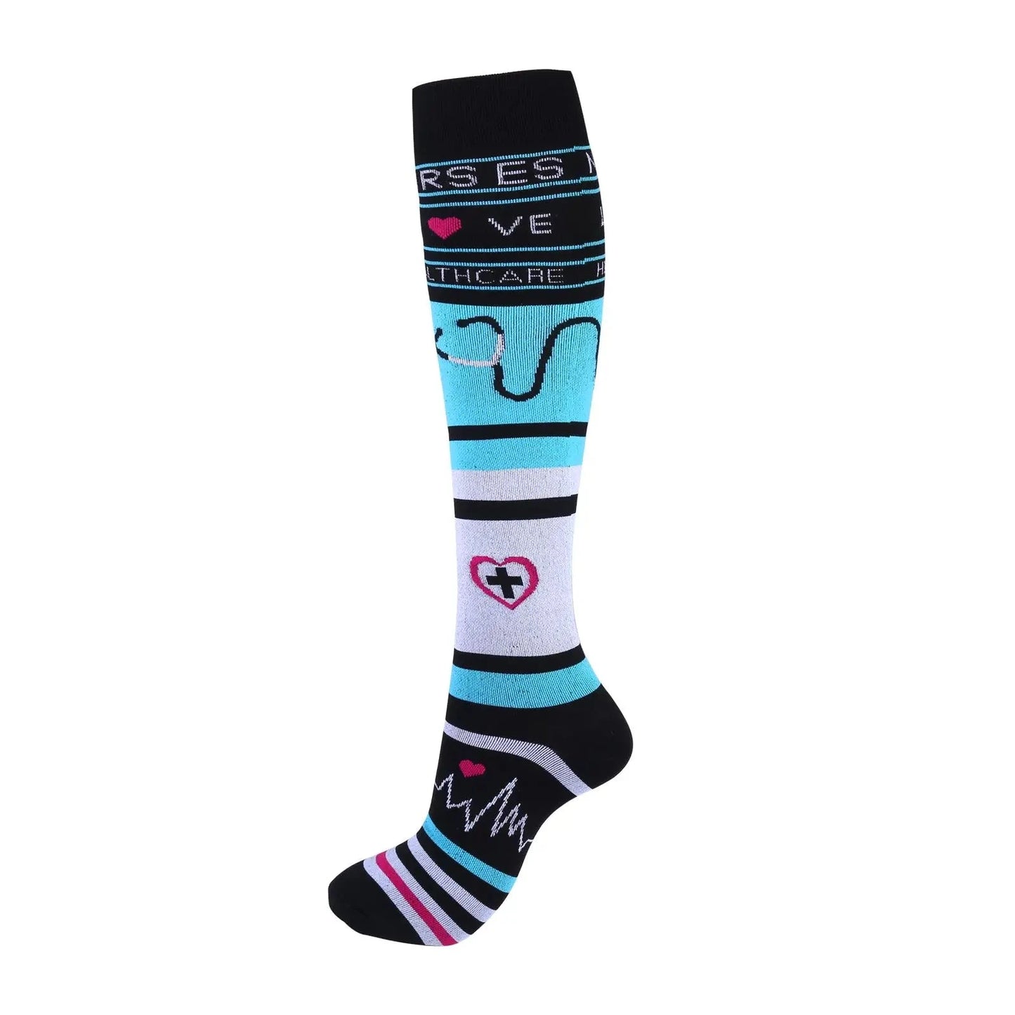 Men Women Compression Socks Varicose Veins Socks 20-30 Mmhg Outdoor Sports Cycling Travel Flight Nurse Running Leg Support Socks GlowCart