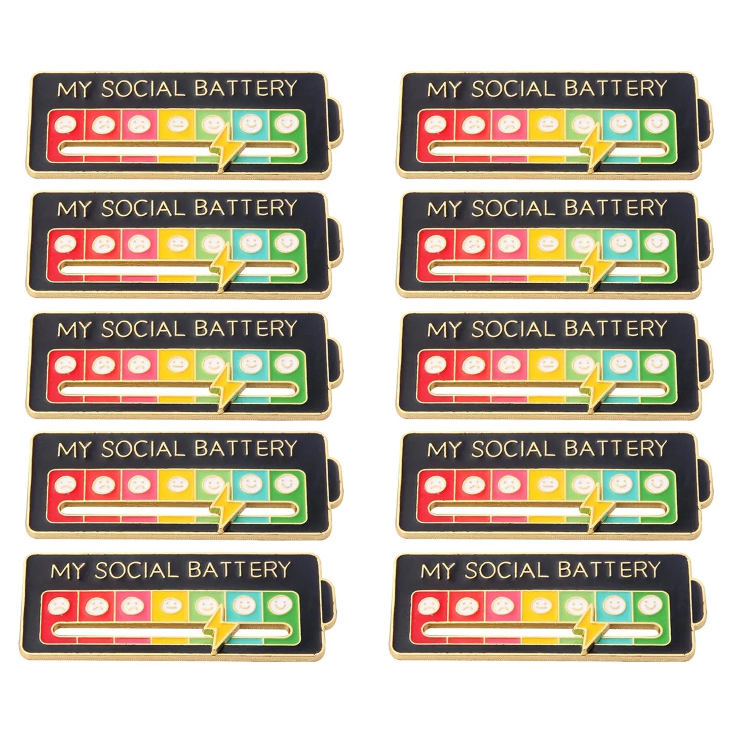 My Social Battery Lapel Pins For Backpacks Broche Enamel Pin GlowCart