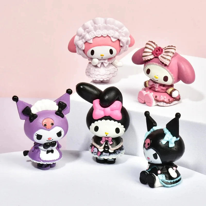5pcs 3-4cm Action Figures Cinnamoroll Kuromi Melody Cartoon