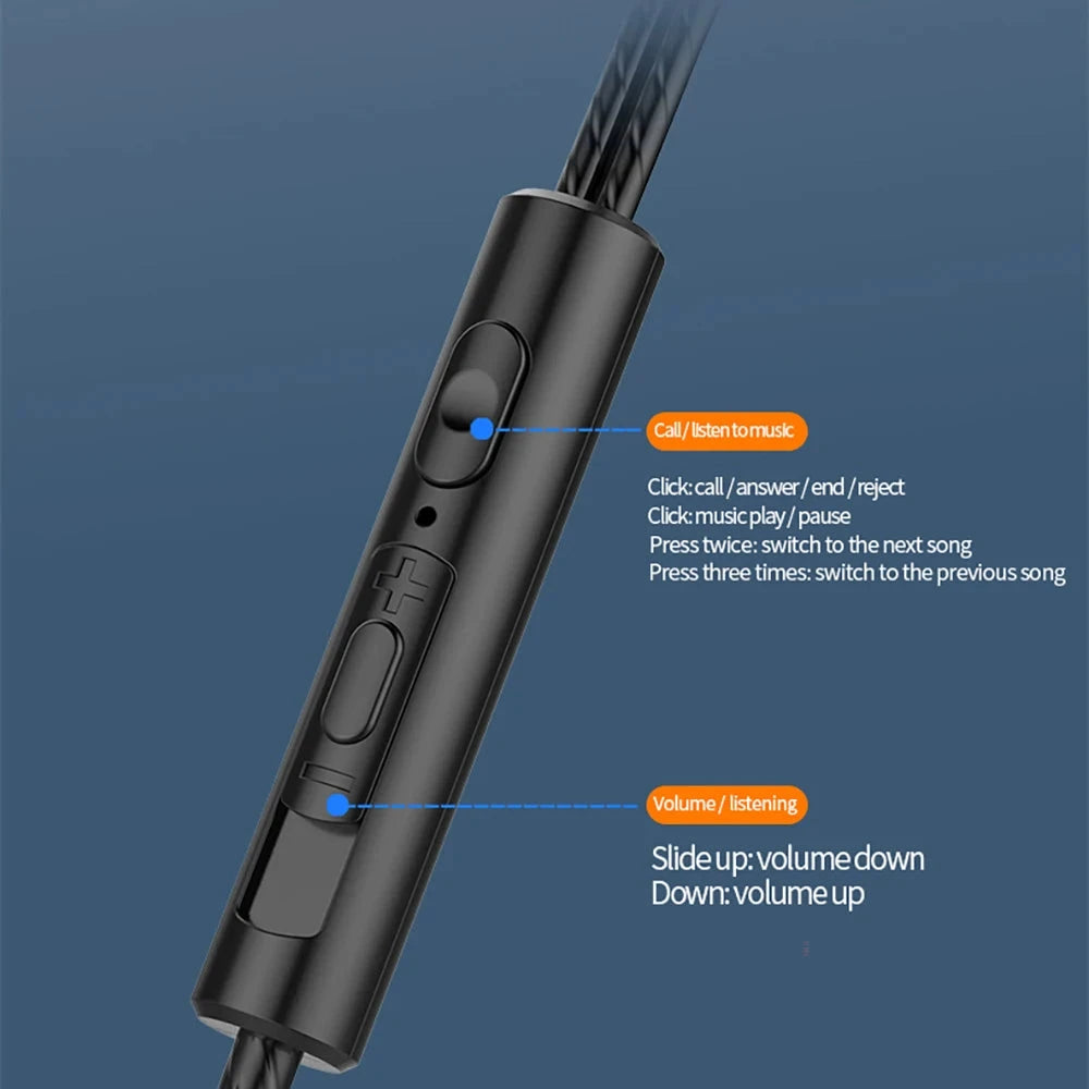 3.5mm Wired Headphones Noise Canceling In-Ear Sports GlowCart