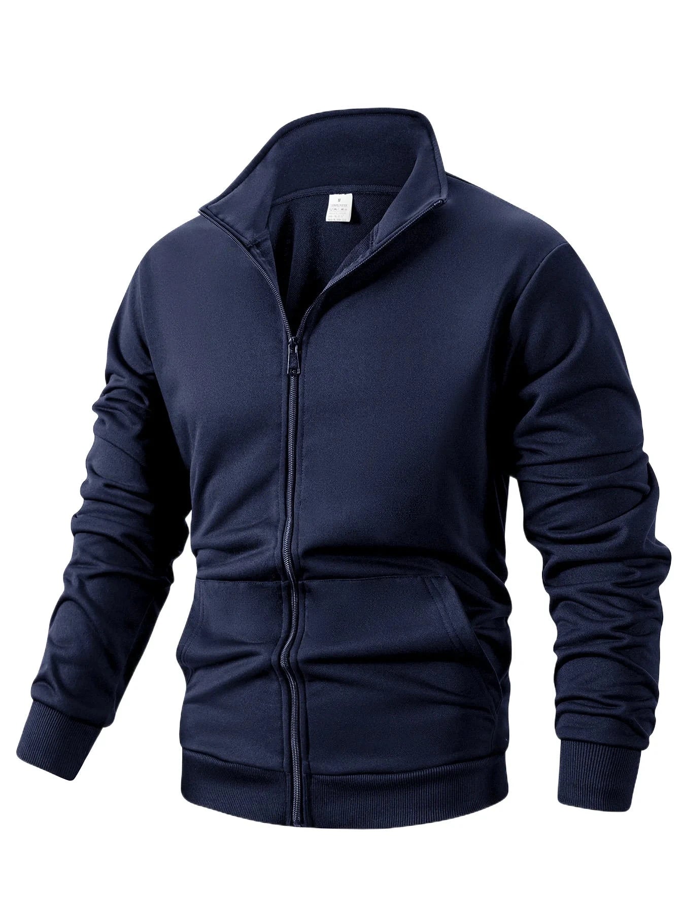 Men's Long Sleeve Zipper Jacket Coats Solid Color Autumn GlowCart
