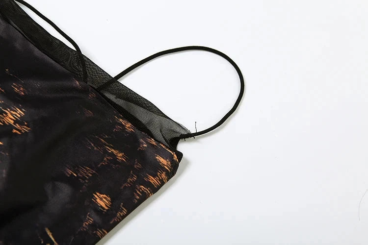 kliou Suspendency Maxi Dress Women Leopard Panelled Draped GlowCart