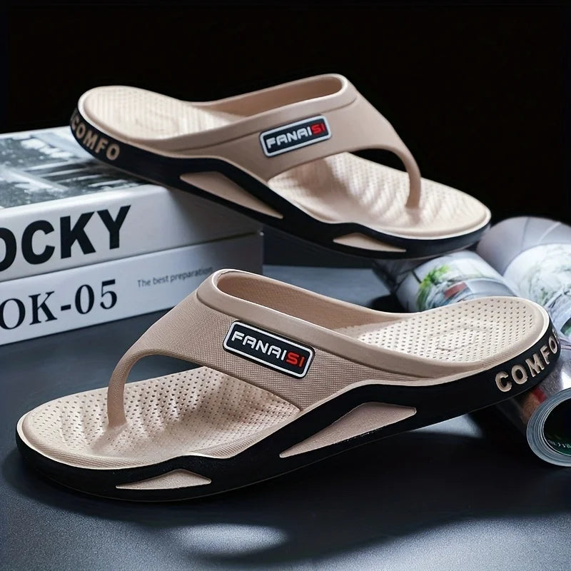 1 Pair  Beach Sandals Shower Shoes Men'S Stylish Lightweight Flip-Flops Comfortable Thong Sandals Camping Casual Attire GlowCart