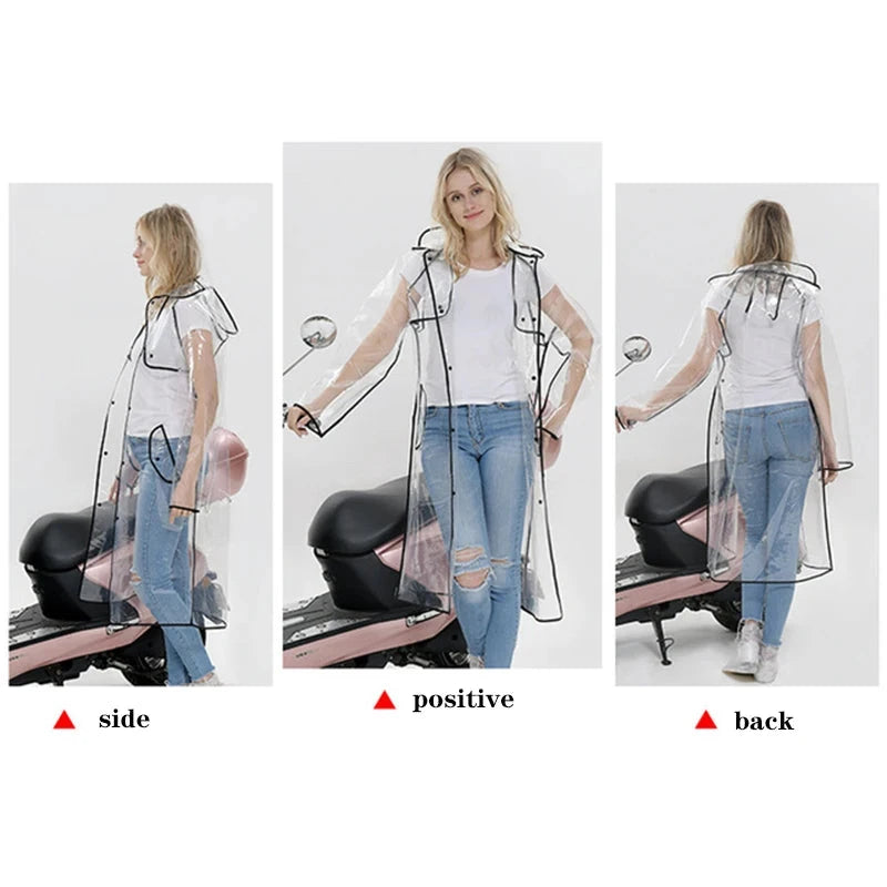 Fashion Long Transparent EVA Rain coat Women Adult Men GlowCart