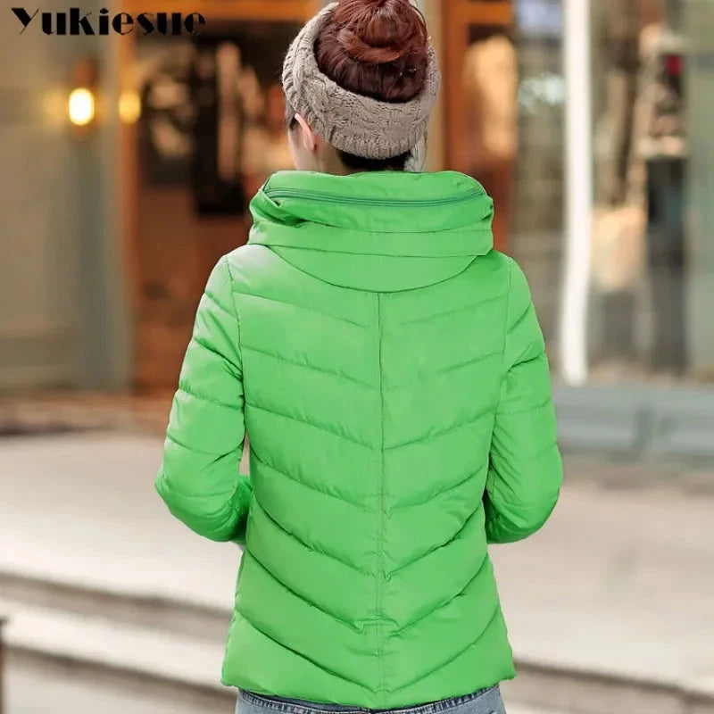 clothes Winter XXXL Jacket Women hooded Solid Color Short GlowCart