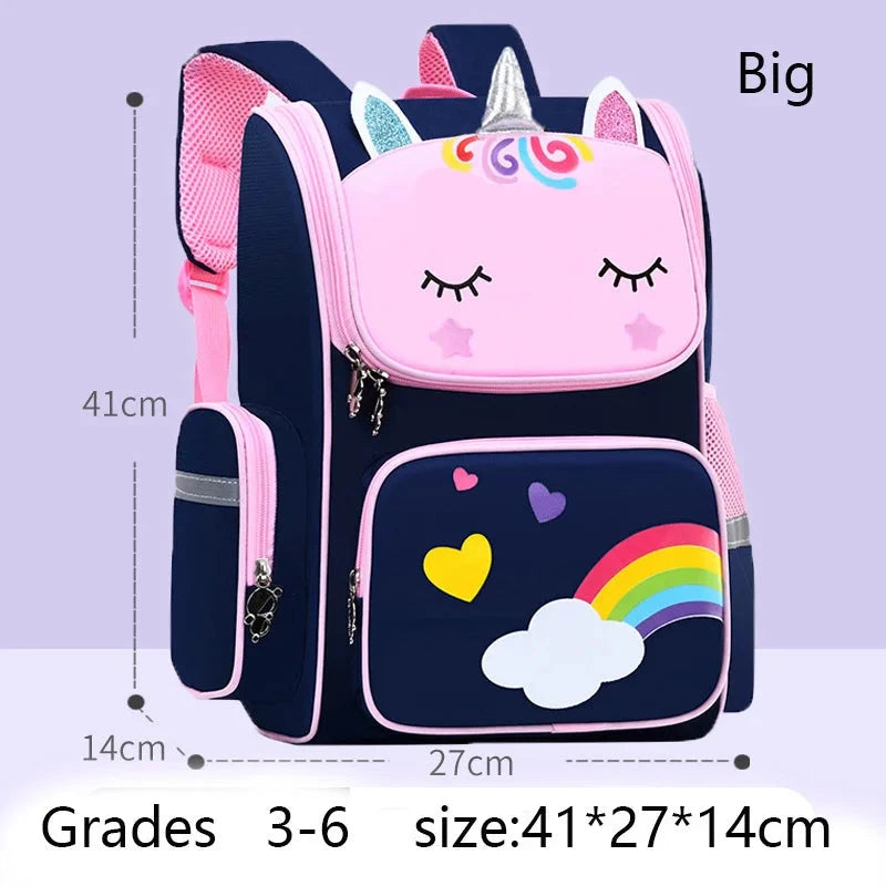 Kid Backpack for Girl Unicorn Children Bookbag Rainbow Eyes School Bag Teen Girl Backpack for Traveling Waterproof Mochilas GlowCart