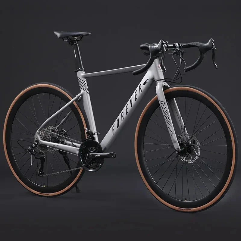 2024 new ultra-light and ultra-fast road bicycle aluminum alloy curved handlebar for men and women adult riding dual disc brake GlowCart