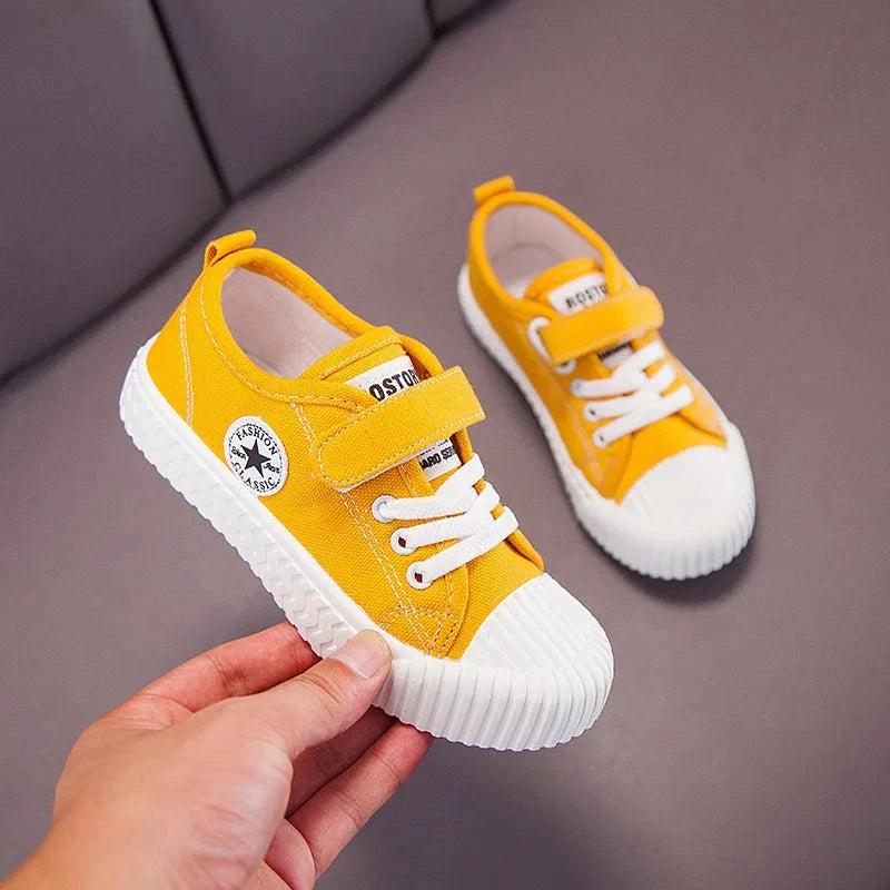 Children's Canvas Shoes Soft Sole Comfortable Cookie Shoes Boys and Girls Breathable Non-slip Leisure Sports Canvas Shoes GlowCart