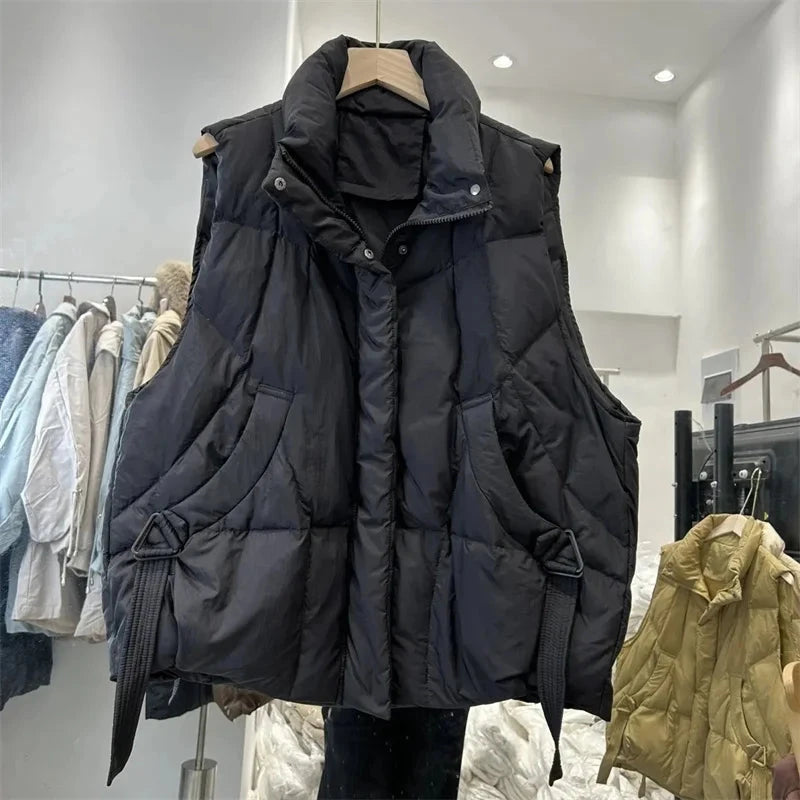 2024 New Winter Puffer Vest Pocket Women's Korean Down GlowCart