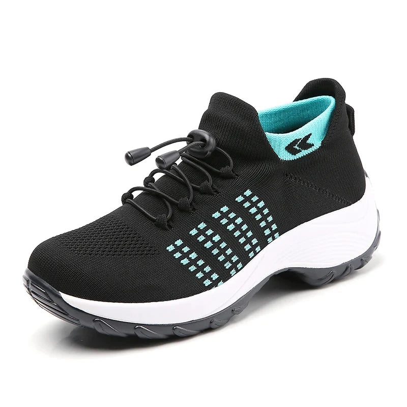 Women Walking Trainers Fashion Fly Weaving Sock Sneakers GlowCart