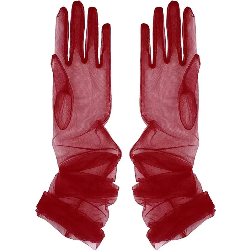 Women's Sexy Transparent Gloves Mesh Tulle Extra Long Gloves GlowCart