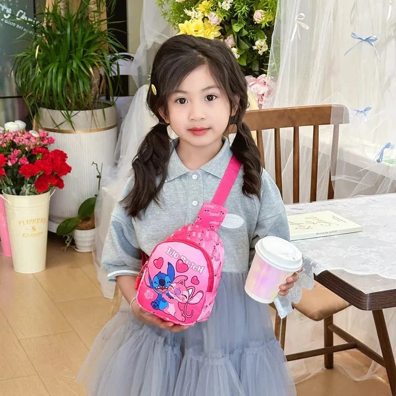 Disney Cartoon Stitch Children Chest Bag Fashion Crossbody GlowCart