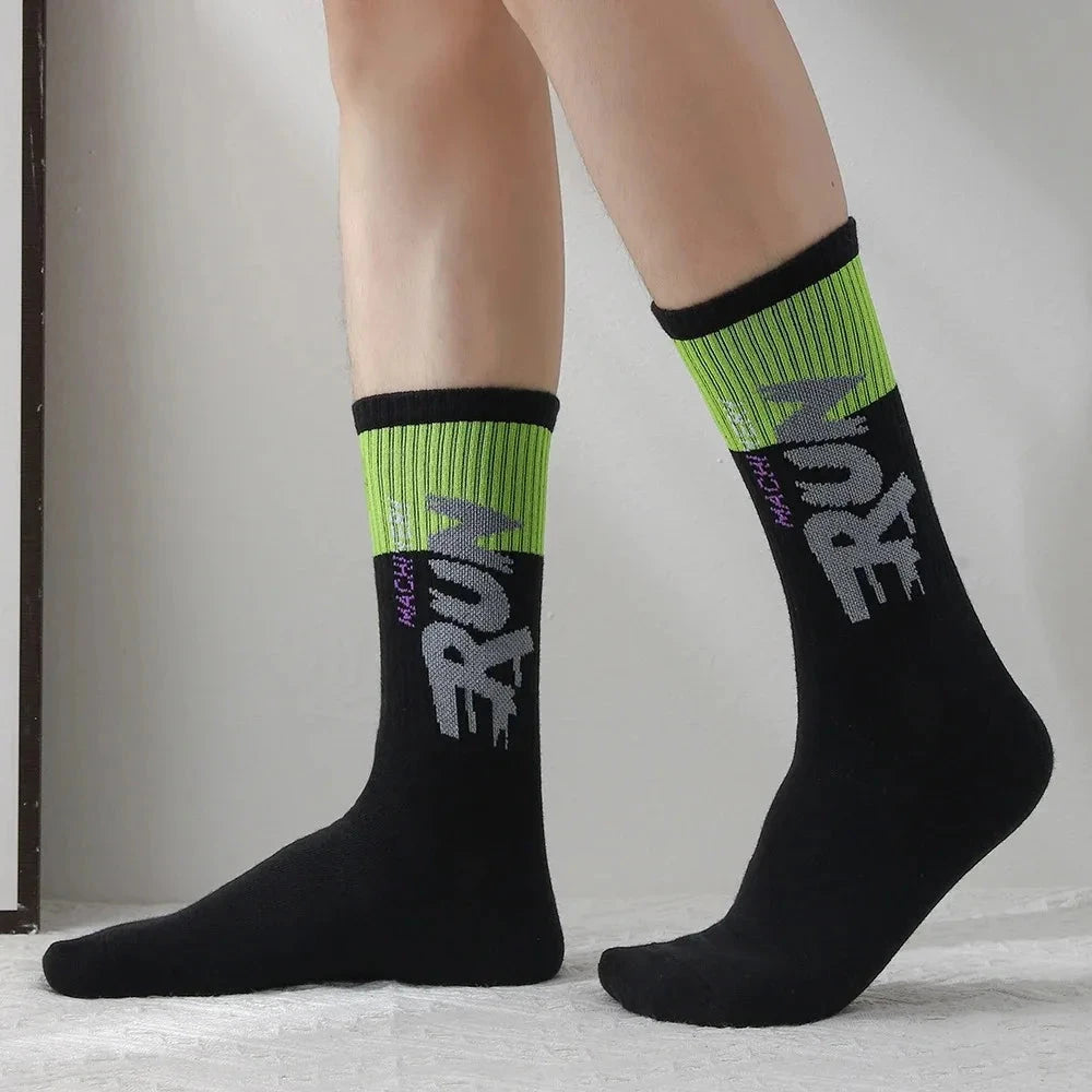 5Pairs/Lot Organic Cotton Men Socks Running Sports Socks Skateboard Casual Fashion Basketball Socks Fitness Breathable socks man GlowCart
