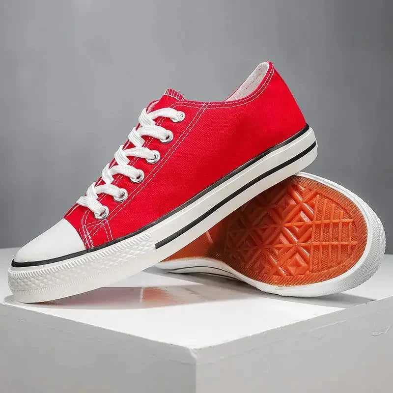 Solid Color Canvas Shoes Sewing Thread Unisex Anti Slip Breathable Comfort Casual Shoes Outdoor Simple Style Soft Sole Fashion GlowCart